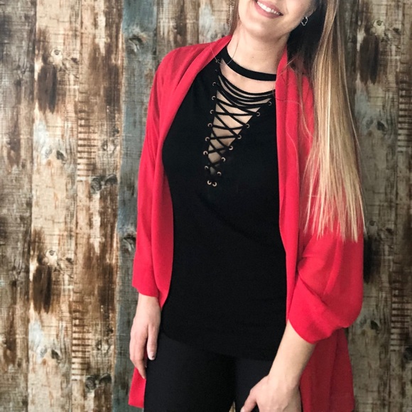 Suzy Shier Sheer Kimono - Picture 2 of 8